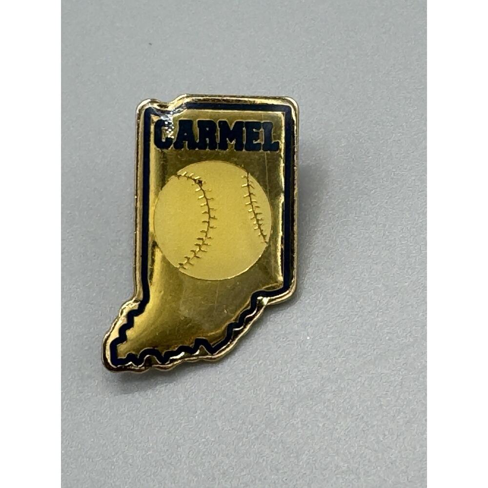 Vintage Carmel Indiana Softball Baseball Sports Lapel Pin